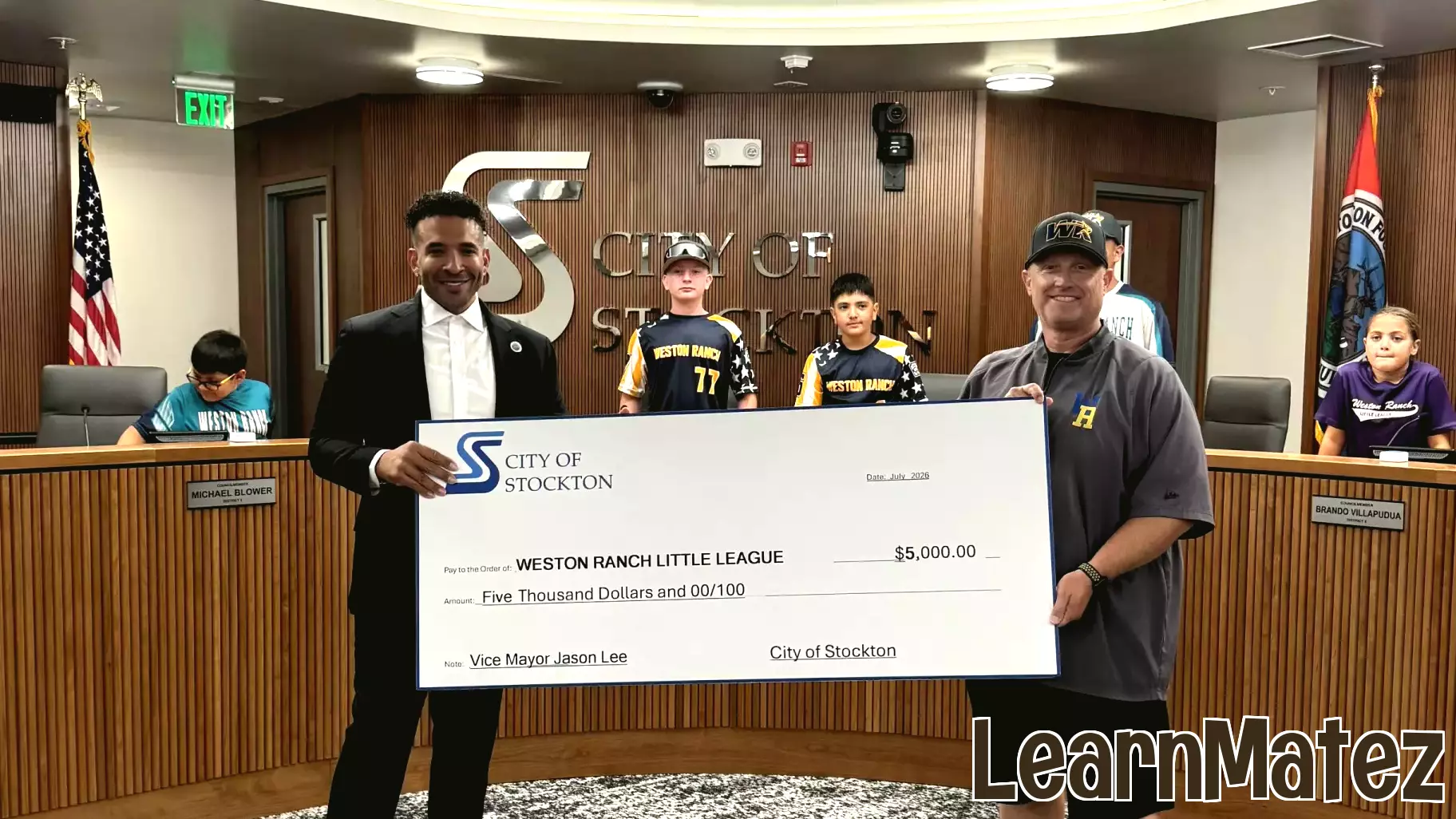Weston Ranch Little League Players Step Up to the Plate at Stockton City Hall