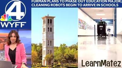 4 in 4: Greenville County Schools hires cleaning robots + Furman plans to phase out Education major